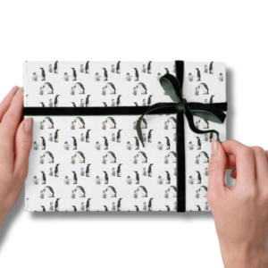 Adorable Eco Penguin 100% Recycled Christmas Wrapping Paper